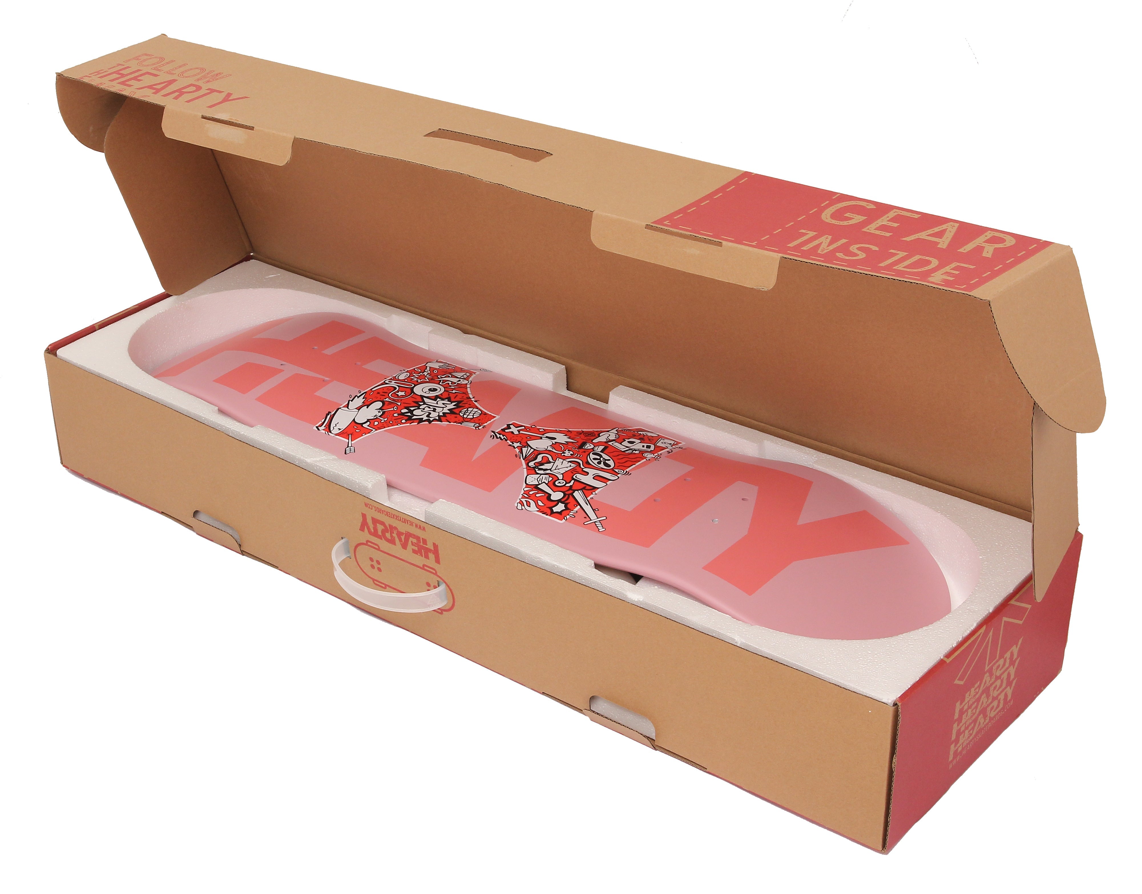 Hearty Pro-Complete Skateboard Pack- Unassembled- 8.0" & 8.25"-Soft Pink Dipped